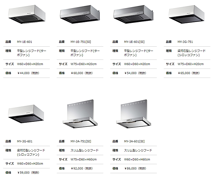 onede ワンド マイセット キッチン 流し台 吊り戸棚 SOUシリーズ 室内収納 玄関収納 洗面化粧台 カタログ 激安 価格 [ベーシックタイプ]各種器具 レンジフード