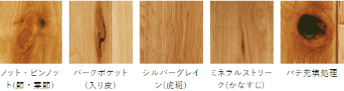 朝日ウッドテック フローリング カタログ 激安 価格 フローリング材（床材）ライブナチュラル プレミアム　ラスティックＬ４５ オーク N-45°の　キャラクター